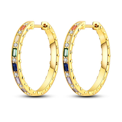 Yellow Gold Starlight Hoop Earrings For Girl Sparkling Classic Snakebone Multi-loop Earrings Star Moon 925 Silver Women Earring