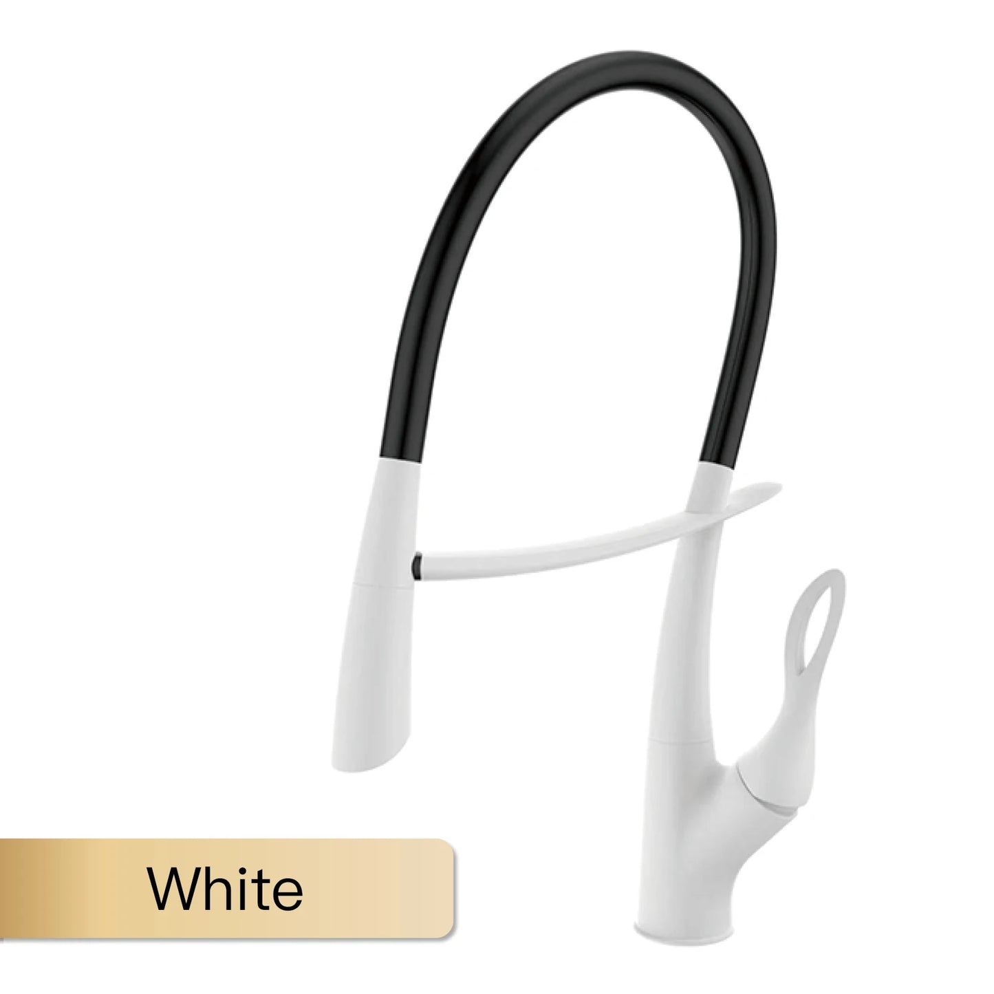 Moderner Luxus-Küchenarmatur aus schwarzem Messing, ausziehbares magnetisches Saugdesign, Einhebelmischer für heißes und kaltes Wasser mit 2 Funktionen