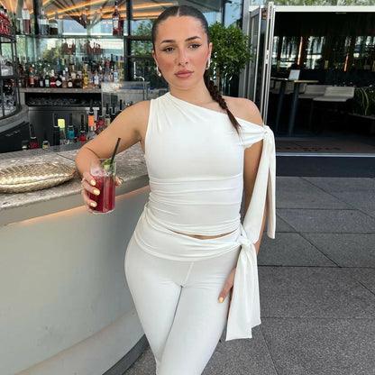 Tossy White Shorts 2 Piece-Set Female See-Through Slim Pleated Fashion Cropped Top And High Waist Shorts Sets Women's Outfits