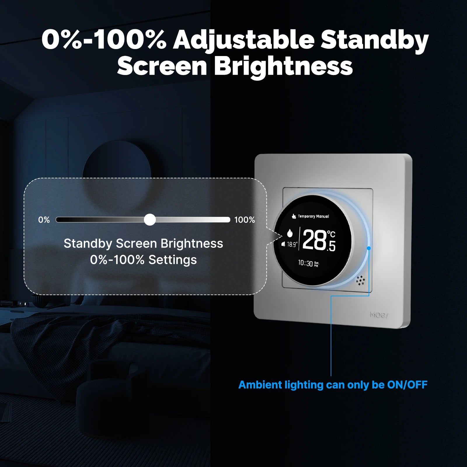 MOES Tuya ZigBee Smart Knob Thermostat Star Ring Series Temperature Controller Water Boiler Electric Heating With Alexa Google.