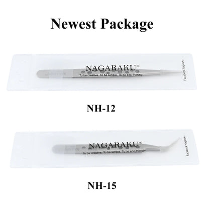 NAGARAKU Makeup Eyelashes 2pcs set N-01 N-02  Eyelashes Tweezers NH-12 NH-15  Accurate Lashes ST-12 ST-15  Pincet Stainless.