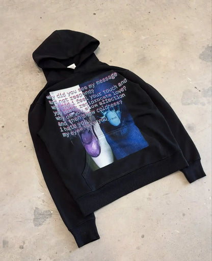 Y2k Hip-Hop Fashion Letter Printing Hoodie Women Casual Streetwear Sweatshirt Top Gothic Oversized Hoodie Men's Clothing