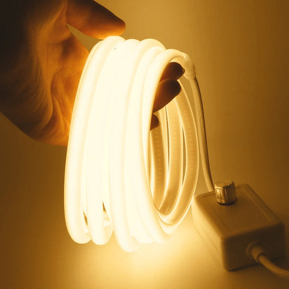 Dimmable COB LED Neon Light Strip 220V Dimmer Power Kit Waterproof 10 Colors 5m 10m 20m 30m 0.5m 288LEDs/m Flex Tube Lamp Decor