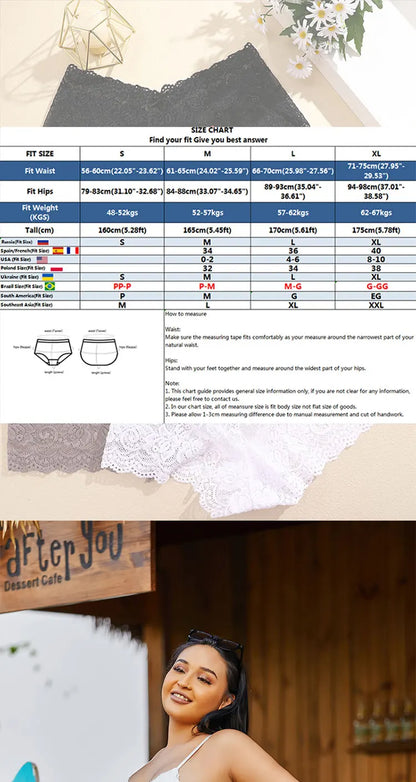 8Pcs/Set Sexy Lace Floral Boyshorts Underwear for Women Sexy Hollow Out Solid Panties Female Low-Waist Breathable Girls Lingerie.