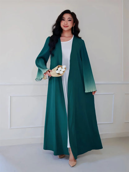 Elegante Abaya, muslimische Flare-Ärmel, lässig, arabischer Naher Osten, vorne offen, Abayas, Türkei, Kaftane, Damen, Jilbabs, islamische Maxikleider.