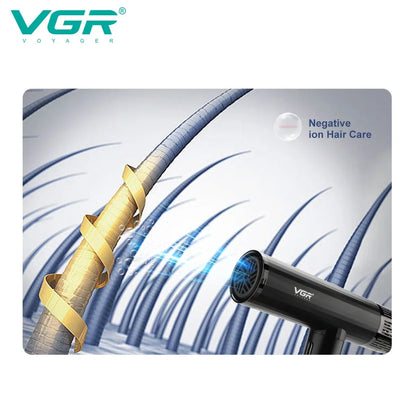 VGR Hair Dryer Professional Air Blower Brushless Motor Hair Dryer Machine 110000 RPM Hair Dryer Negative Ion Barber Salon V-427.