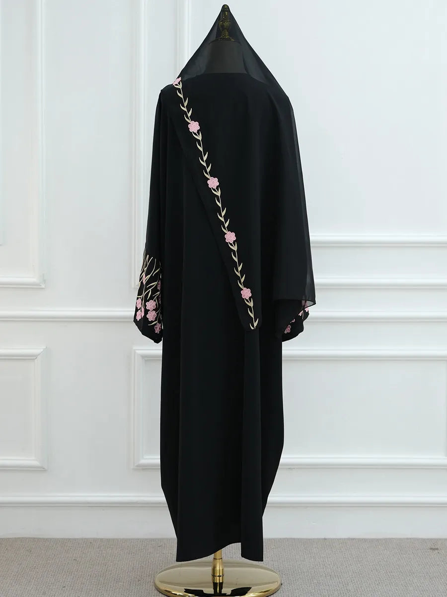 Muslim Women Dubai Abaya luxury embroidery Floral Long Dress Kaftan Flower Ramadan Robe Femme Islam African Dresses Kebaya.