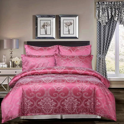 European Satin Jacquard Duvet Cover Set High Quality Smooth and Skin Friendly Comforter Cover Set Summer Bedding Kit for Adults