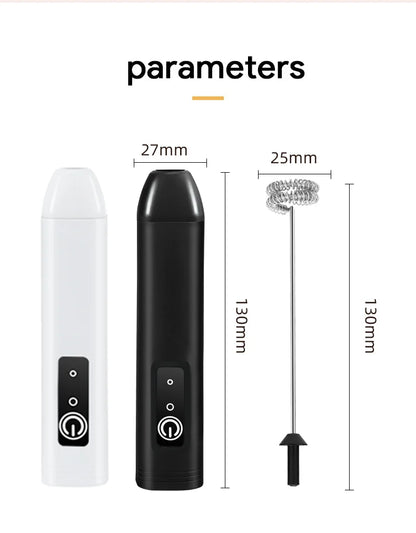 Electric Milk Frother USB Rechargeable Handheld Egg Beater 3 Speeds Foam Maker Mixer Coffee Drink Frothing Wand Foamer Kitchen.