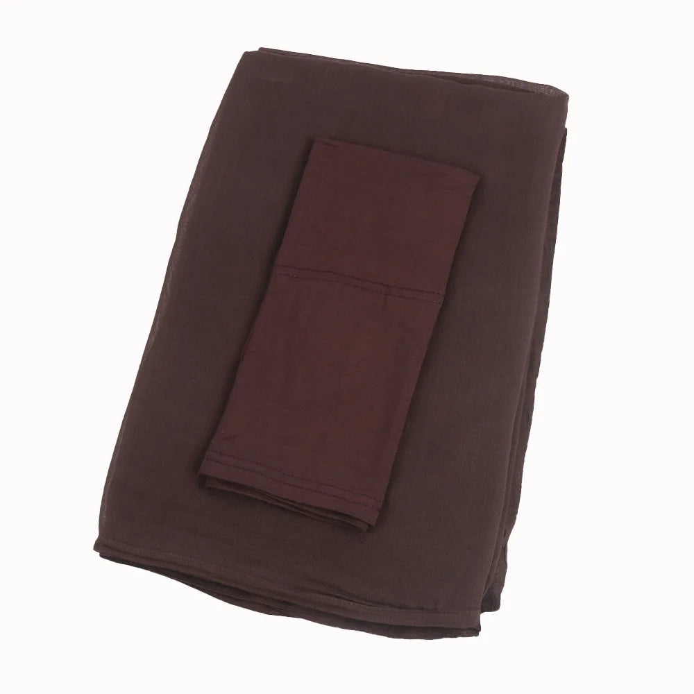 2pcs Set Modal Hijabs with Underscarf Caps Rayon Cotton Shawls for Women Plain Scarf Big Size Headscarf Islamic Turban Headband.