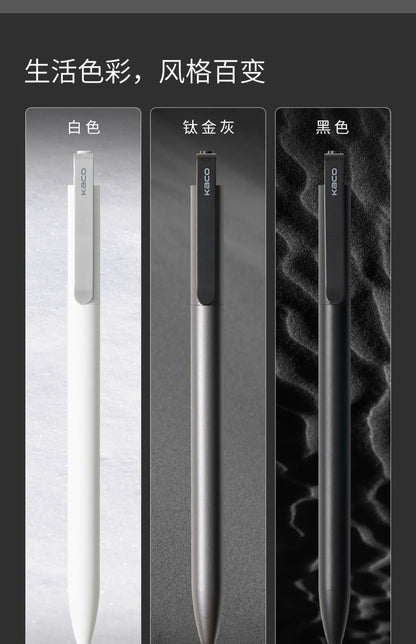 KACO Gelschreiber, Press-Signaturstift, Schreibwaren, Metall-Stiftclip, 0,5 mm, schwarze Tinte, schnell trocknend, großes Fassungsvermögen, 800 m, glattes Schreiben.