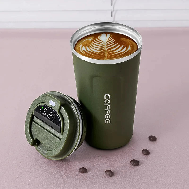 450ml Thermos Bottle Smart Display Temperature 316 Stainless Steel Vacuum Cup Office Coffee Cup Business Portable Thermal Mug.