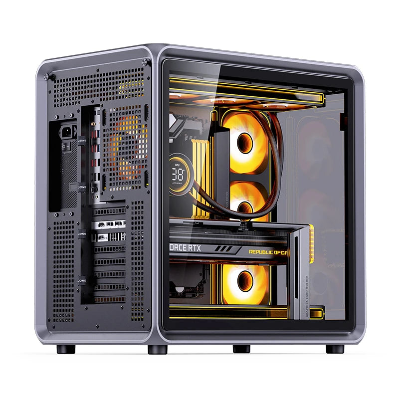 JONSBO BO400 ATX Desktop Case Aluminum Side View Sea View Room Chassis Supports 360 Water-cooled 10 Fan Positions.