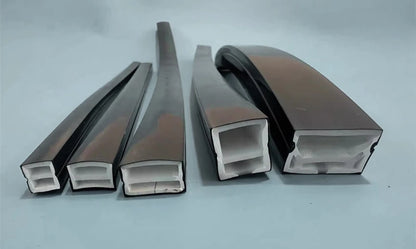 1-5m Black Silicone Tube LED Neon Light DC12V Flexible Recessed Diffuser Channel Waterproof Wall Ceiling Ribbon Rope Strip Light.