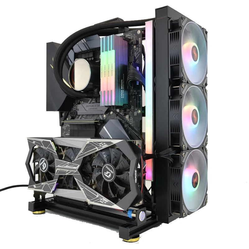 Open Computer Case Frame DIY Creative Rack Mini ITX MATX Gamer Cabinet ATX Air/Water Cooler 360 Desktop PC Gaming Chassis.