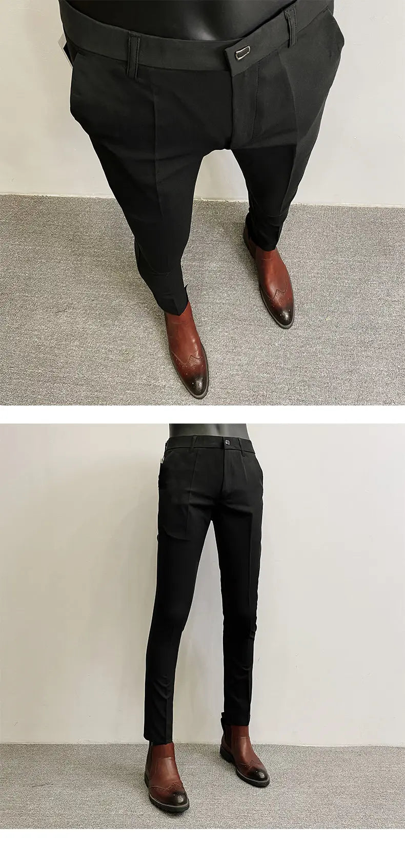 Men Suit Pants Formal Trousers Pantalone Hombre Stretch Slim Solid Color Casual Dress Full Length Pants Fashion New Men Clothing.