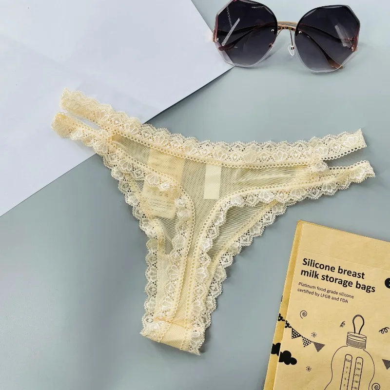Lace Sexy Mesh Transparent Thong Women Panties Underwear Women Seamless G-String Female Underpants Intimates Lingerie.