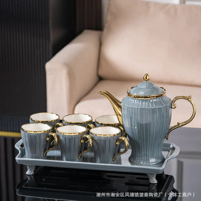 New high-value European ceramic coffee set, color glaze, high-end Phnom Penh coffee cup saucer, afternoon tea set