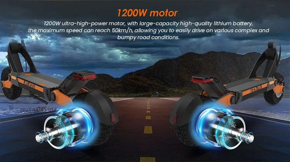 KuKirin G3 Electric Scooter 10.5 Inch 1200W Motor 52V 18Ah Lithium Battery Max Speed 25 KM/H Touchable Display Control Panel.