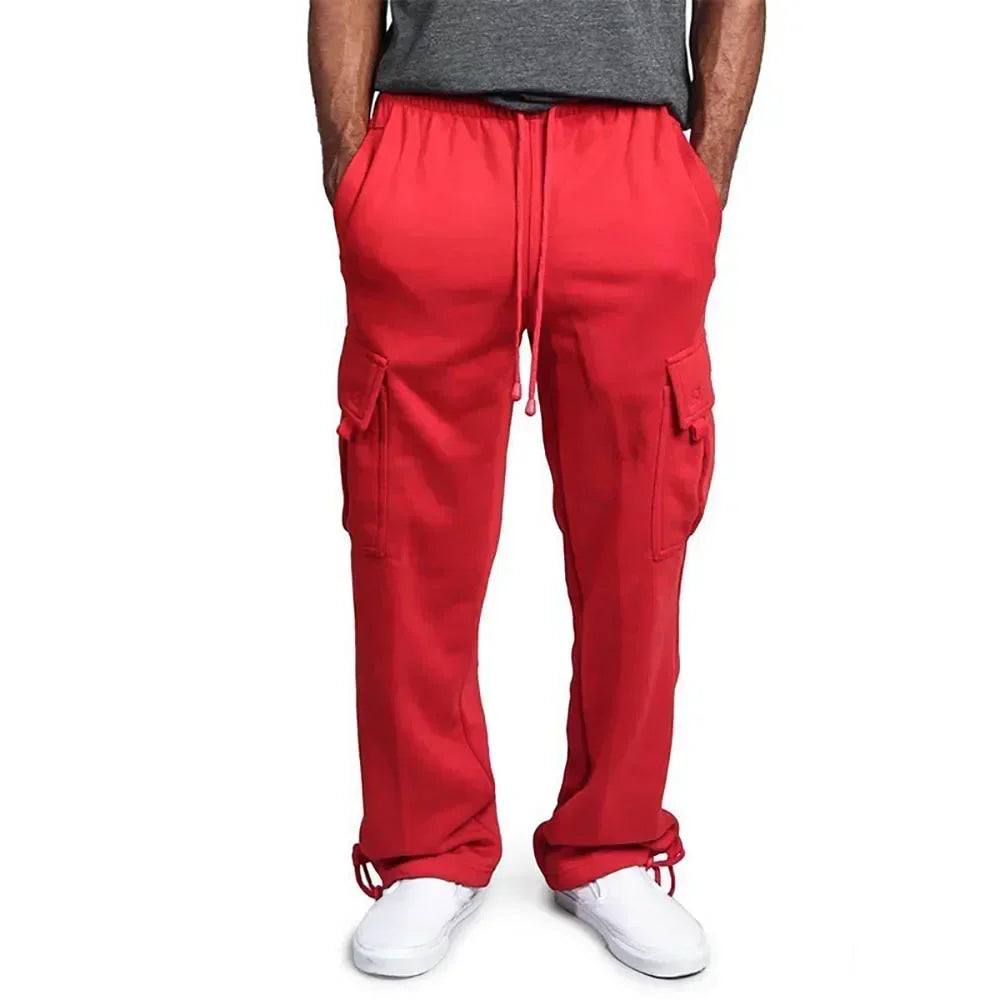 Men's Cargo Sweatpants Autumn Long Pants Loose Sport Fit Jogging Overalls Joggers Sweat Pocket Pants Cargo Trousers Streetwear.