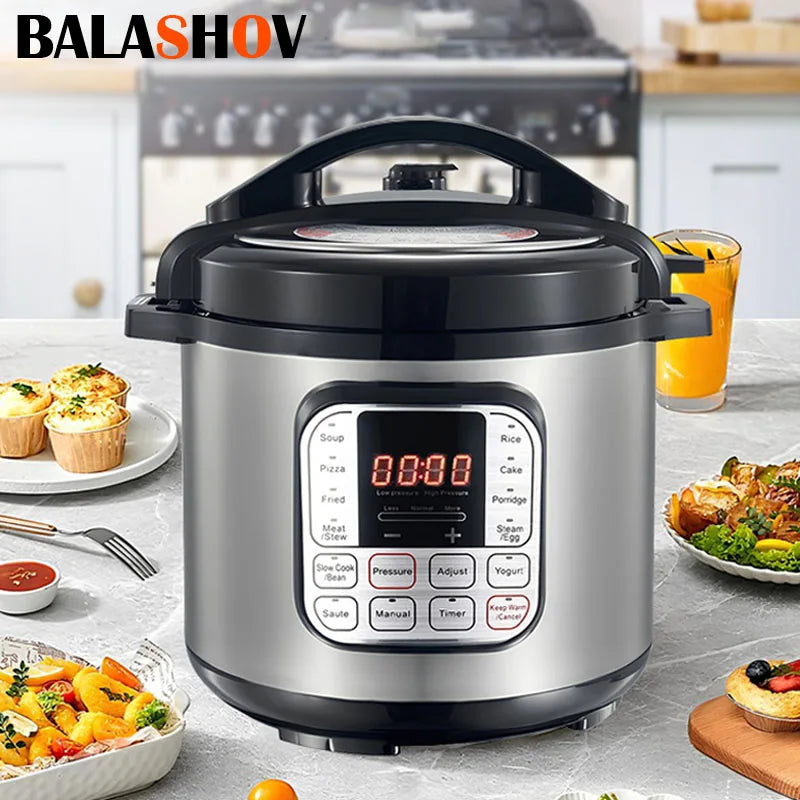 6L Multifunction Electric Pressure Cookers Soup Porridge Heating Meal Heater Kitchen Stainless Steel Multicooker Rice Cooker.