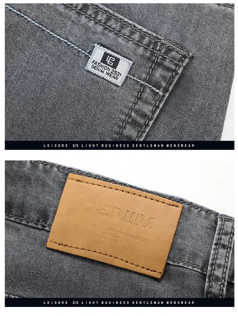 Business Lyocell Jeans Men Summer New Thin Fashion Straight Breathable Brand Pants Male Slim Comfortable  Denim Trousers