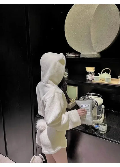 Stylish Pajama Sets for Women Kawaii Girls Autumn Winter Clothing Japan Style Long Sleeve Shorts Young Students Home Casual Soft.