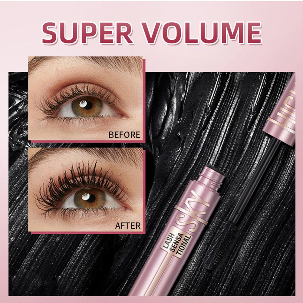 Natural Thick Curling Mascara Makeup Non-Smudge Brushes Lengthens Eyelashes Waterproof Fast Dry Black Curling Mascara Cosmetics.
