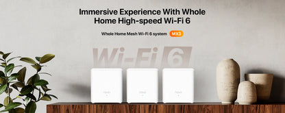 AX1500 Mesh WiFi 6 Router Tenda Mesh MX3 WiFi6 Gigabit WIFI Router 2.4G 5G Dual-Band Whole home wifi mesh Cover 3500sq.ft.