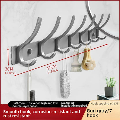 Space Aluminium-Badezimmerhaken hinter der Tür, hohllose Badezimmerhaken, Schlafzimmeraufbewahrung, Wandaufhängerhaken