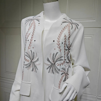 Ramadan Eid Kebaya White Muslim Modest Kimono Women Clothing Abaya Damen Dubai Luxury Islam Kaftan Robe Longue Femme Musulman.