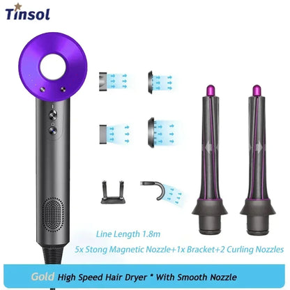 High-speed negative ion hair dryer Professional thermostatic leafless hair dryer Powerful household negative ion hair dryer