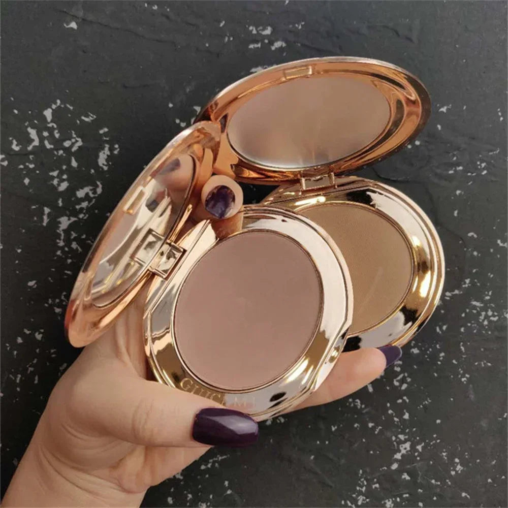 Contour Palette with Mirror Shadow Powder Bronzer Three-Dimensional Nose Shadow Repair Powder Facial Concealer Cosmetics Makeup.