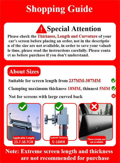 Oatsbasf Dual-position Car Screen Phone Holder Stand Metal Aluminum Adjustable for Tesla Model 3 Highland Y Car Accessories