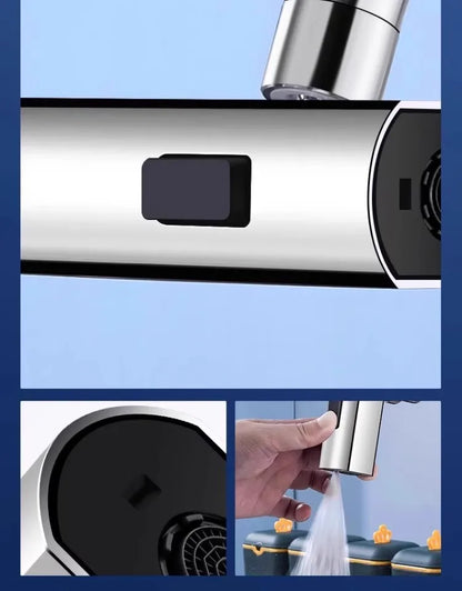 3-speed Waterfall Water Outlet Multi-function Faucet Extender Universal Rotating Nozzle Splash-proof Kitchen Artifact