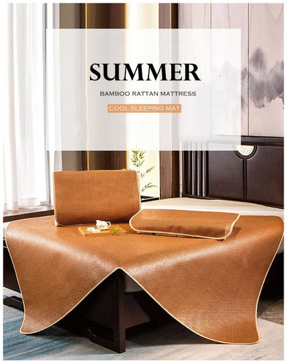 WASART Summer bamboo rattan mattress adult baby cool sleeping mat kit 90/150 single double bed foldable sheet bed protection pad.