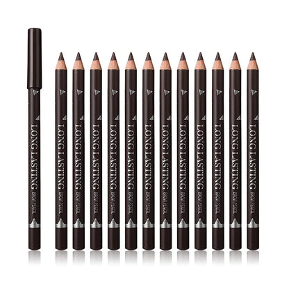 6/12Pcs Eye Brow Pencil Waterproof Professional Women Eye Makeup Pen Easy Color Natural Black Cosmetic Beauty Eyebrow Tool