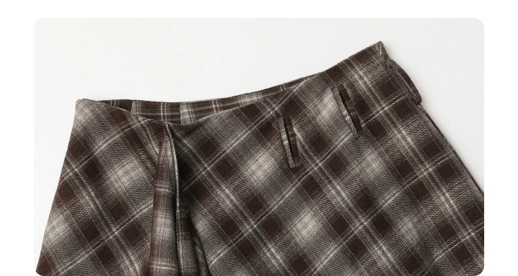 CHIC VEN Women Skirts A Line Retro Loose High Waist Irregular Color Plaid Frosted Half Body Long Ladies Skirt Winter 2025.