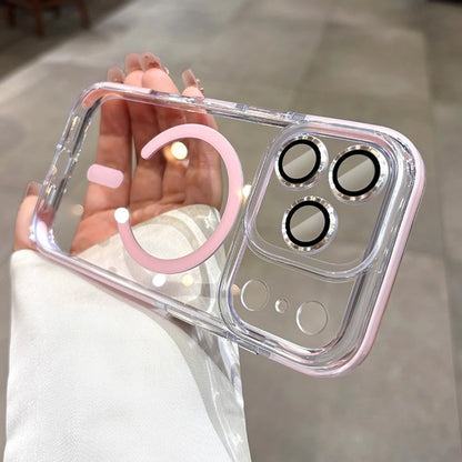 Glass Camera Protector Case for iPhone 17 13 14 15 16 Pro Max 16 Plus Magsafe Case Anti-knock Shockproof Clear 17Air 17Pro Cover.