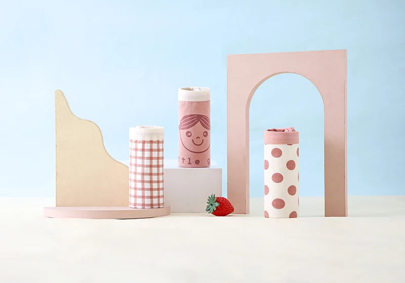 3Pcs/lot Kids Panties 7 Collections Chirdren's Underwear Lovely Girls Briefs Floral Grid Cute Pants Baby Dots Cotton Underpants.