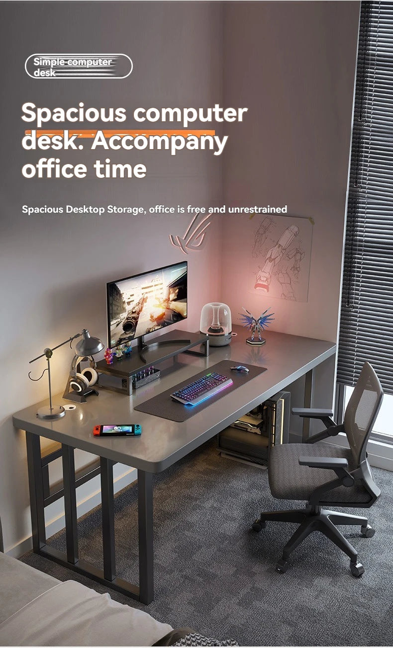 Computertisch, Desktop, Schlafzimmer zu Hause, Schülerlernen, Schreiben, Internet-Netzwerk, roter E-Sport-Schreibtisch, Miethaus, einfaches Büro