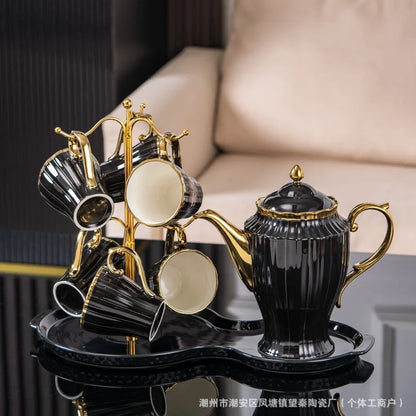 New high-value European ceramic coffee set, color glaze, high-end Phnom Penh coffee cup saucer, afternoon tea set