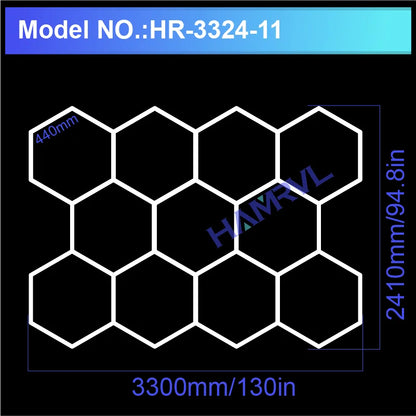 Hexagonal ceiling light BarberShop Car Garage LED Light 6500k LED tube for Gym Bar Hair Salon Library Workshop Auto Body Repair