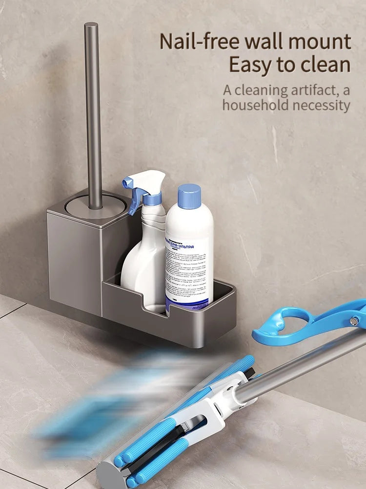 Kein Stanzen Badezimmer-Toilettenregal/Badezimmer-Wandbehang-Toilettenregal/Toilettenbürstenaufbewahrung