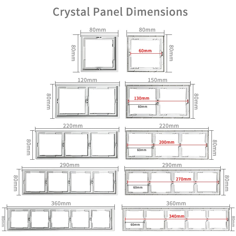 80 mm Typ Rahmen Steckdose 1/2-Wege-Wandknopfschalter USB Typ-C-Anschlüsse Steckdose EU-Standard für Deutschland DIY Teil freie Kombination.