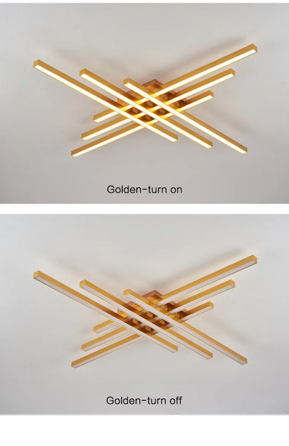 Schwarz Kronleuchter quadratische Schlafzimmer Lampen Wohnzimmer Lampe LED Deckenleuchte Nordic minimalistische kreative LED Deckenleuchte Streifen Lichter