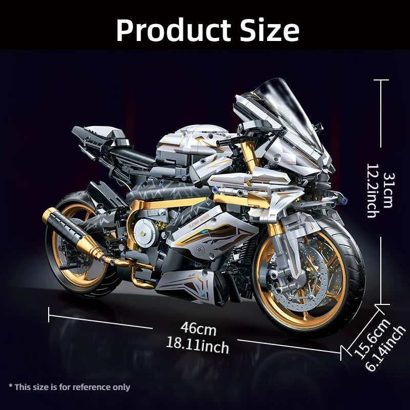 TOYLINX Alloy Motorcycle Desktop Decorations 2045PCS Racing Building Block Model  Kid Toys Christmas Easter Festive Gift Giving.