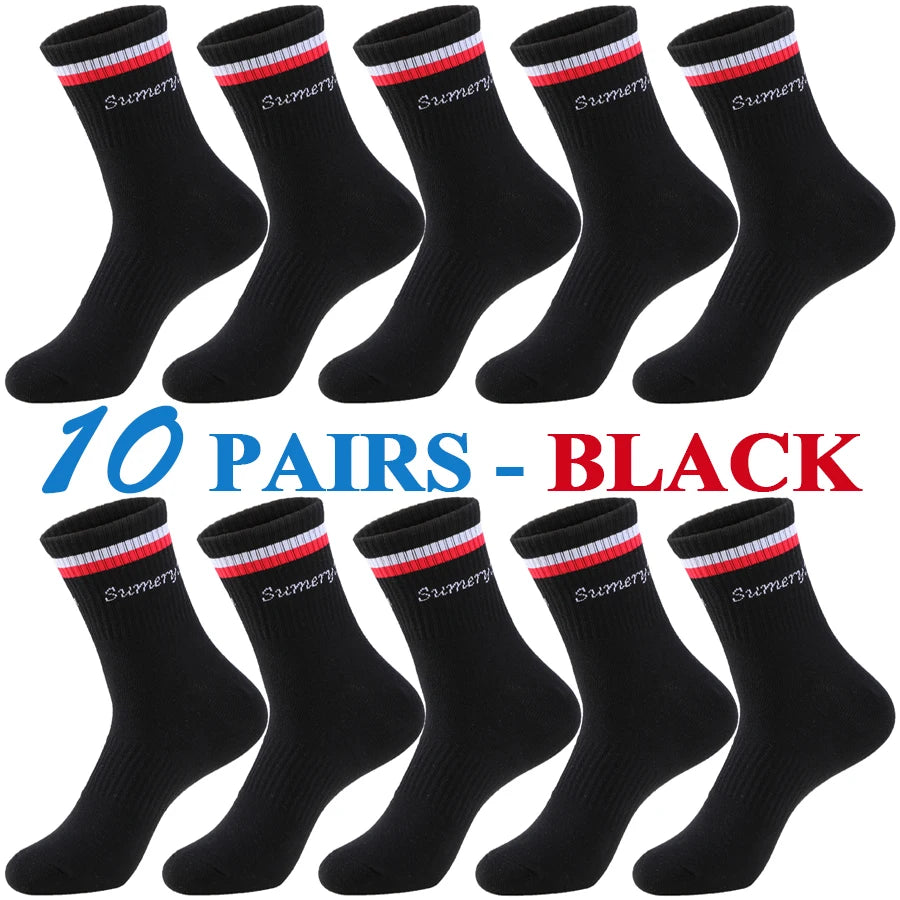 5 Pairs/Lot Running Socks Men Sports High Quality Cotton Colorful Outdoor Cycle Casual Breathable Long Sock Male Gifts 5 Styles