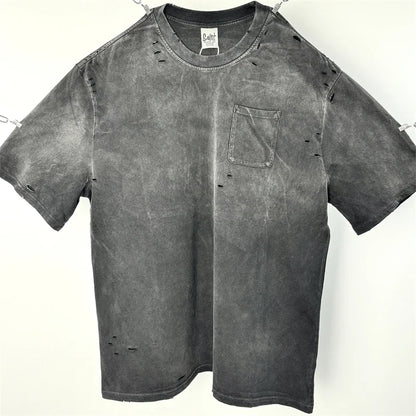 SAINT Vintage NIN Nine-inch Nail T-Shirts Best Quality Vintage Washed T Shirt Tee Tops