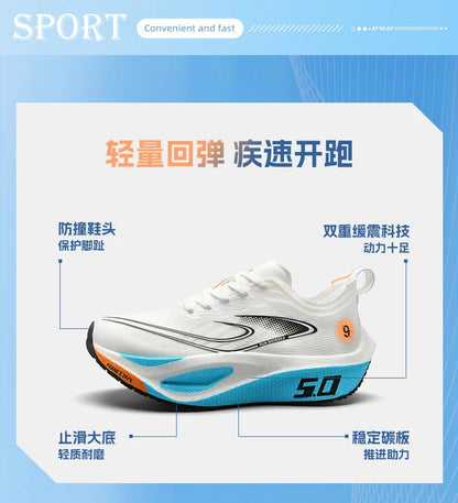 Men's Sports Shoes Cushioning Non-Slip Flat Wear Resistant Sneakers Mesh Breathable Platform Soft Running Shoes for Man.